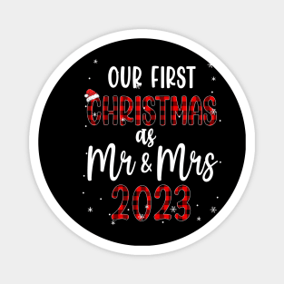 Couple Wife Husband Our First Christmas As Mr And Mrs 2023 Magnet